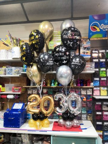 Vente de composition de ballons à l'hélium pour anniversaire ou évènement à Oyonnax